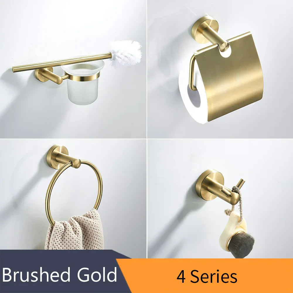 Brushed Gold Bath Set