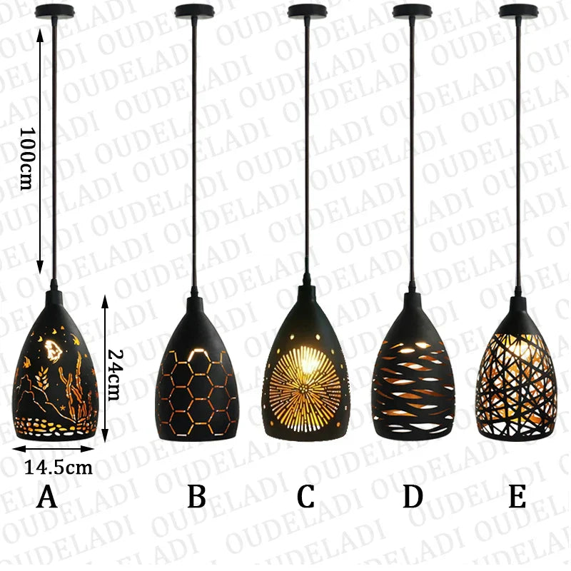 DecorBites™ Iron Cage Pendant Light - 12W LED, Modern Design for Living Room, Restaurant, Shop