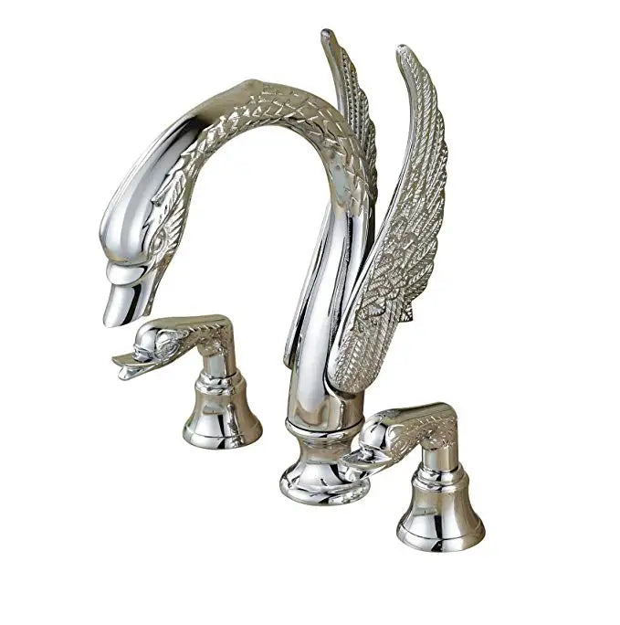 Gold Swan Basin Faucet Dual-Handle Design
