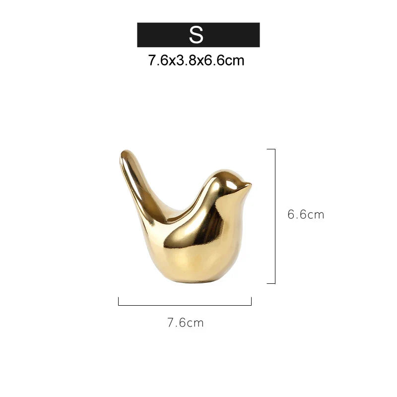 DecorBites™ Gold Ceramic Bird Figurines Home Decor - Fashionable Wedding Ornaments