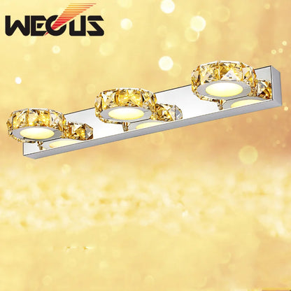 DecorBites™ Crystal Bedroom Mirror Light LED Wall Lamps Waterproof IC Driver AC110V / 220V