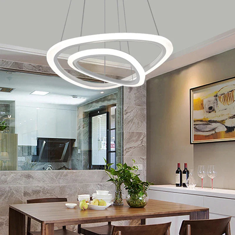 DecorBites™ Circle Rings Acrylic LED Pendant Lights for Living Room and Dining Room