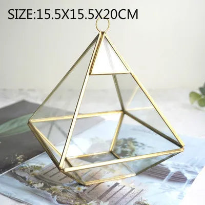 DecorBites™ Geometric Glass Vase for Succulents and Flowers