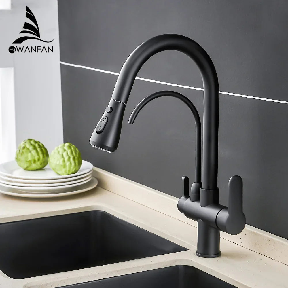 DecorBites™ Crane Kitchen Faucet Three Ways Sink Mixer WF-0195