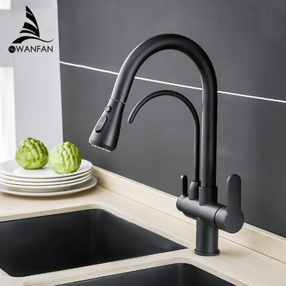 DecorBites™ Crane Kitchen Faucet Three Ways Sink Mixer WF-0195