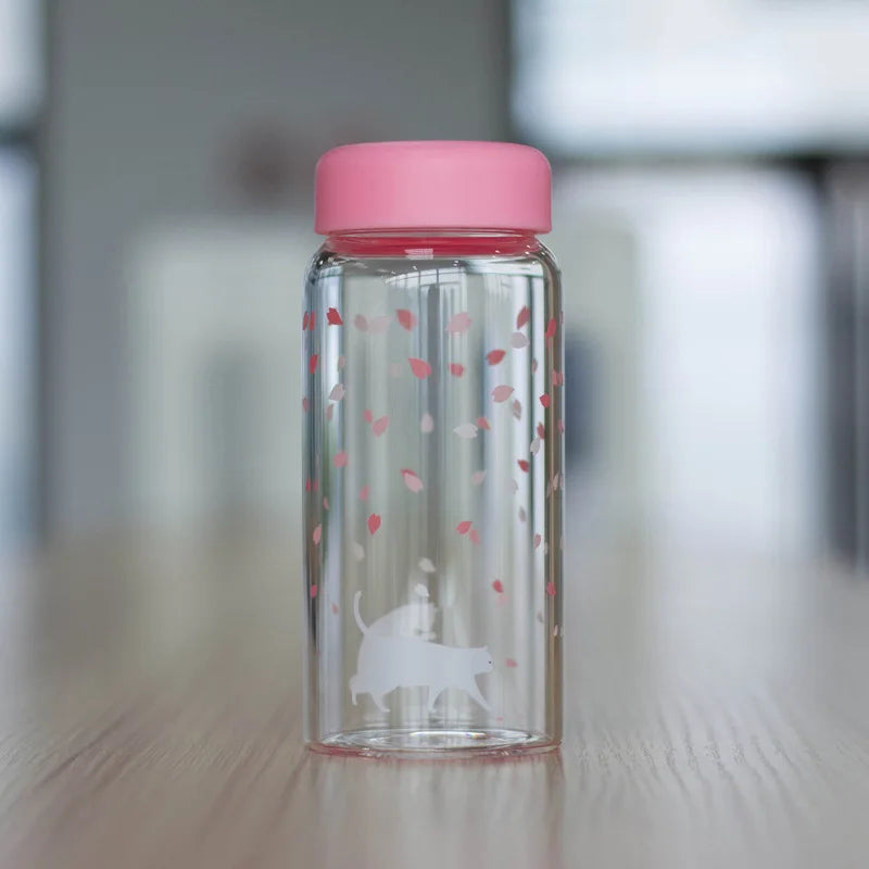 Sakura Glass Water Bottle