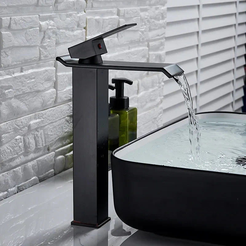 Gold Brass Basin Faucet Sleek Multi-Finish Style