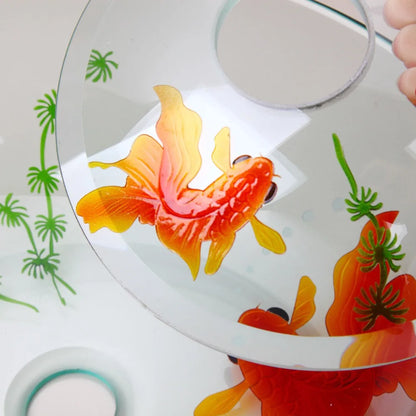 DecorBites™ Goldfish Glass Waterfall Faucet for Bathroom Sink - Chrome Brass Mixer Tap