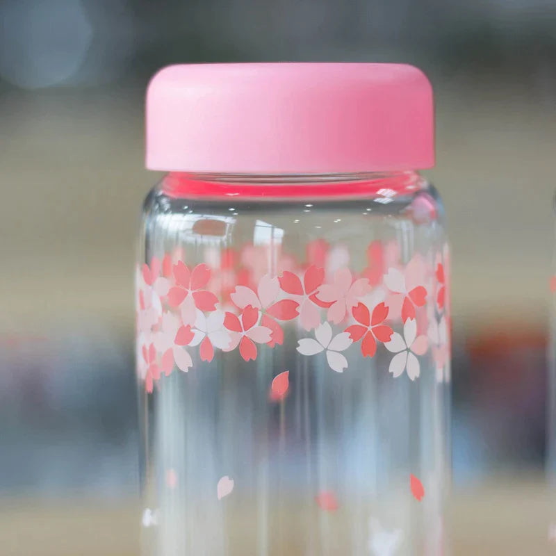 Sakura Glass Water Bottle