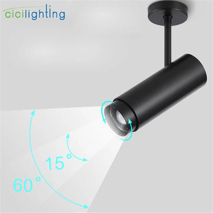 DecorBites™ Adjustable Focus Industrial Black Track Spotlights
