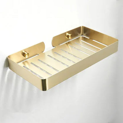 DecorBites™ Bath Set: Towel Rack, Corner Shelf, Paper Holder, Mixer Faucet - Brushed Matt Gold