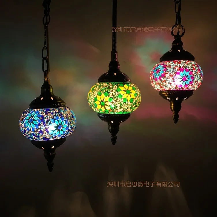 Handmade Turkish Mosaic Glass Pendant Light