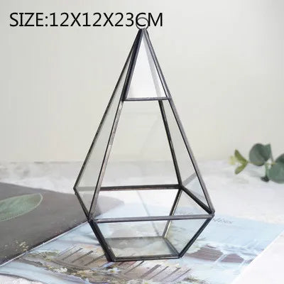 DecorBites™ Geometric Glass Vase for Succulents and Flowers