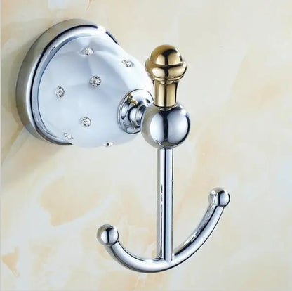 DecorBites™ Bathroom Hardware Set: Toilet Paper, Roll Holder, Brush Holder, Coat Hook