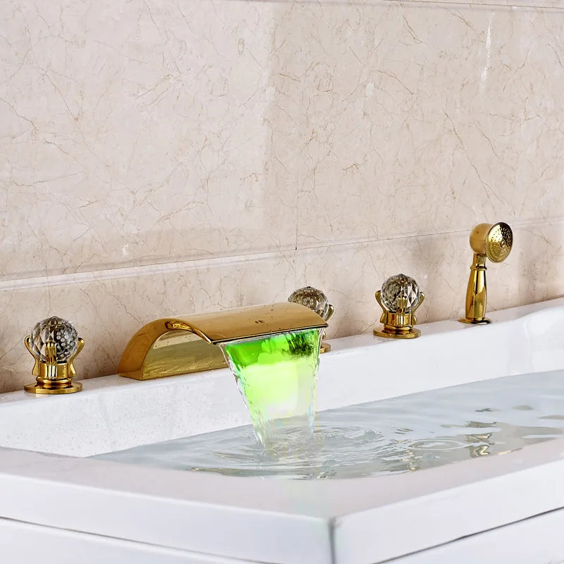 DecorBites™ LED Waterfall Bath Tub Faucet with Handshower