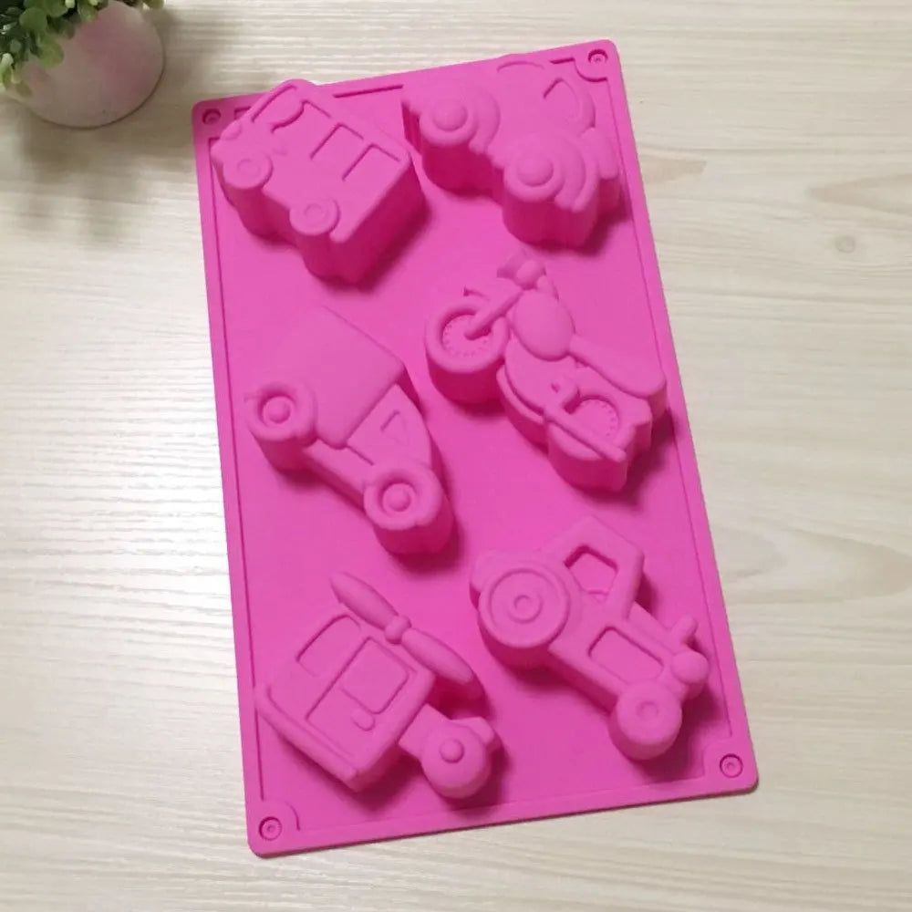 DecorBites™ Creative Airplane Car Motorcycle Cake Mould for Kids Birthday Cake Decor