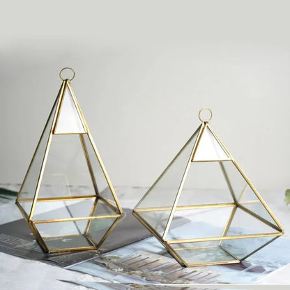 DecorBites™ Geometric Glass Vase for Succulents and Flowers