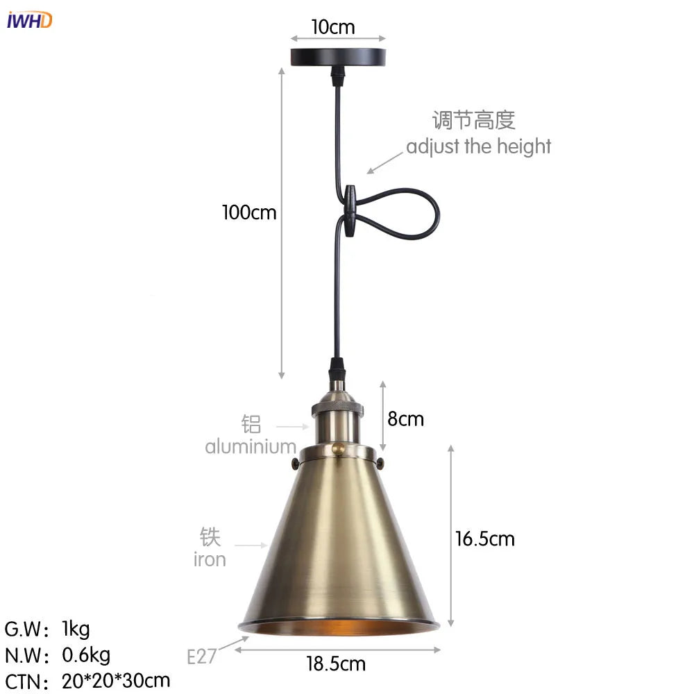 DecorBites™ Gold Retro Edison LED Pendant Lights for Dinning Living Room Industrial Decor