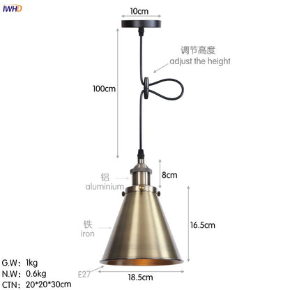 DecorBites™ Gold Retro Edison LED Pendant Lights for Dinning Living Room Industrial Decor