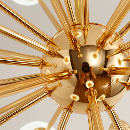 DecorBites™ Golden Acrylic Molecule Chandelier: Modern Lighting for Kitchen, Restaurant, or Home