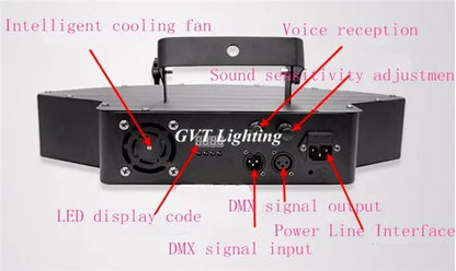 DecorBites™ Eight Eyes LED Scanner Beam Light - RGBW Laser Club Disco DJ Light