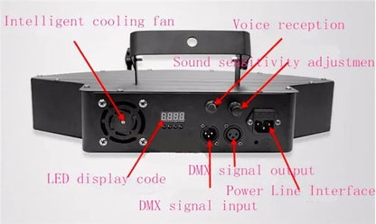 DecorBites™ LED Eight-Beam RGBW Laser DJ Disco Light - High Brightness Scanner Beam Bar