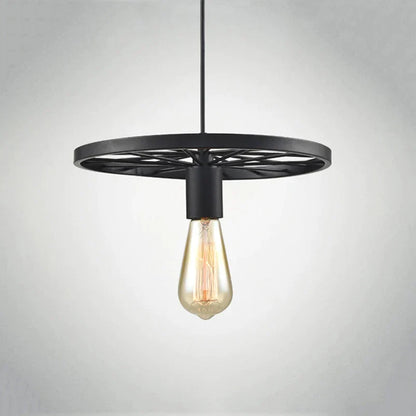 DecorBites™ Iron Wheel Chandelier | Retro Loft Industrial Pendant Light for Dining Room
