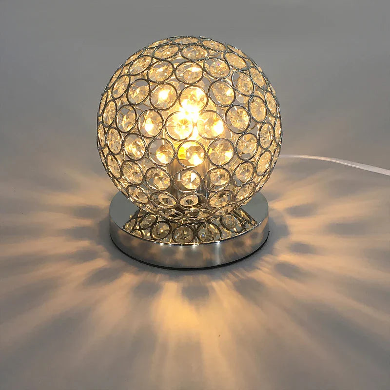 DecorBites™ Crystal Table Lamp: Modern Desktop E27 LED Desk Lamp for Parlor, Bed Room, Bedside Cabinet