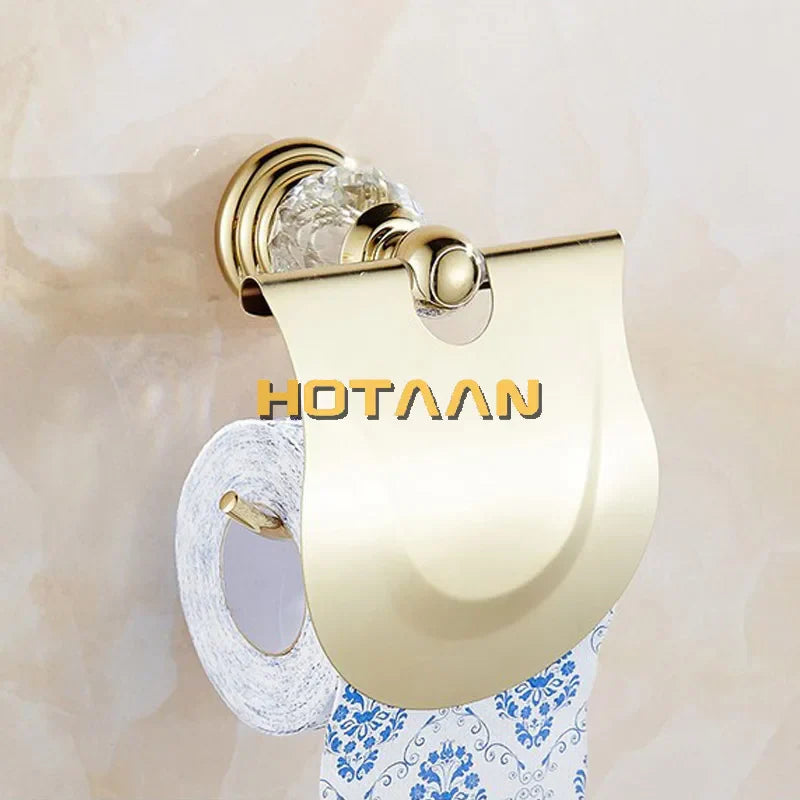 Gold Crystal Toilet Paper Holder