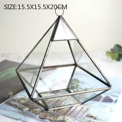 DecorBites™ Geometric Glass Vase for Succulents and Flowers