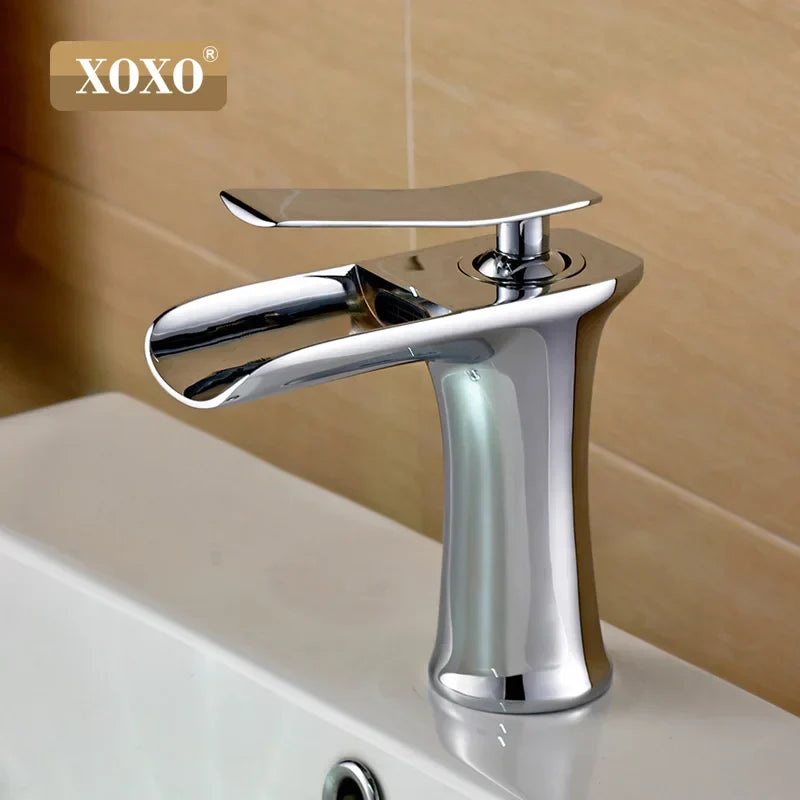 DecorBites™ Copper Waterfall Vanity Faucet for Modern Basin Mixer Tap - 83008W
