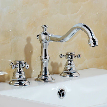 DecorBites™ Dual Handle Basin Faucet in Chrome Solid Brass with Antique Black Finish