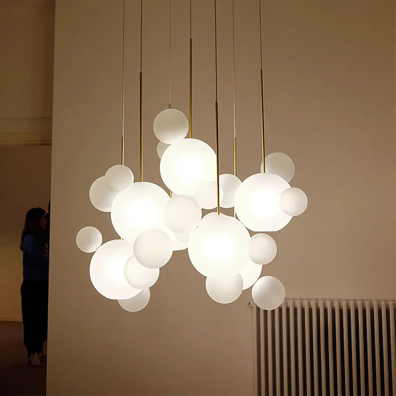DecorBites™ Frosted Glass Ball Pendant Light for Dining Room and Kitchen Decor