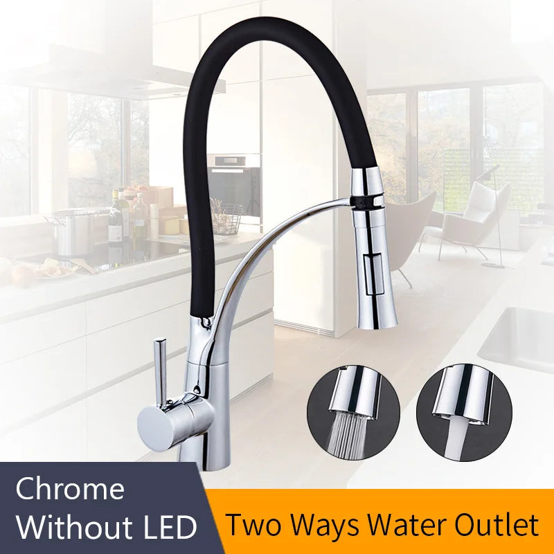 Brass LED Kitchen Faucet