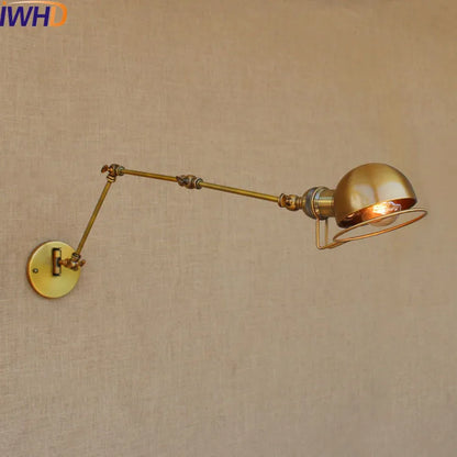 DecorBites™ Gold Swing Arm LED Wall Lamp Retro Loft Industrial Sconce