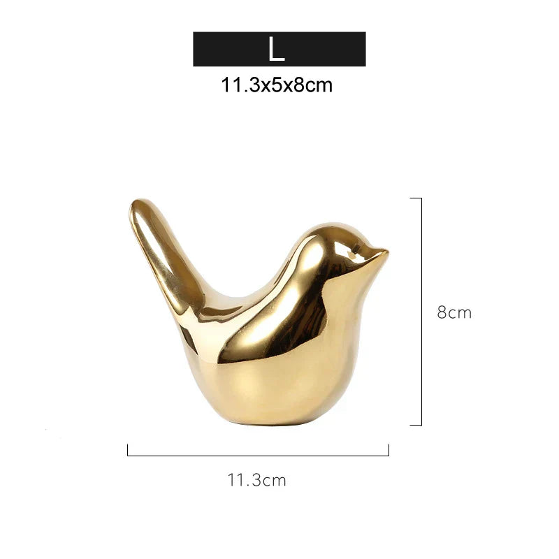 DecorBites™ Gold Ceramic Bird Figurines Home Decor - Fashionable Wedding Ornaments