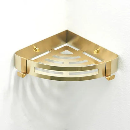 DecorBites™ Bath Set: Towel Rack, Corner Shelf, Paper Holder, Mixer Faucet - Brushed Matt Gold