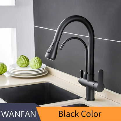 DecorBites™ Crane Kitchen Faucet Three Ways Sink Mixer WF-0195