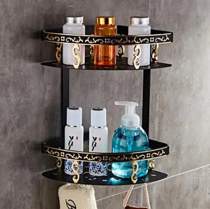 DecorBites™ Gold Black Bathroom Accessories Set, Towel Bar, Toilet Brush Holder, Paper Holder