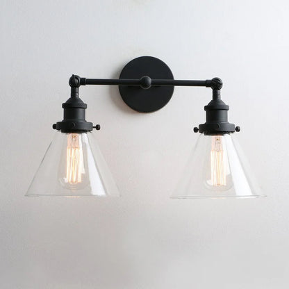 DecorBites™ Funnel Glass Metal Wall Light Double Heads Sconce Lamp Fixtures