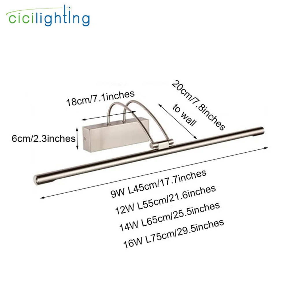 DecorBites™ LED Vanity Light for Bathroom Mirror Front Lights, Modern Art Decor, 45-75cm