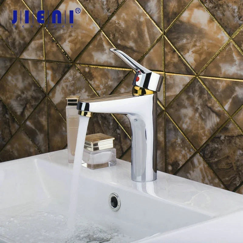 Golden Brass Sink Faucet