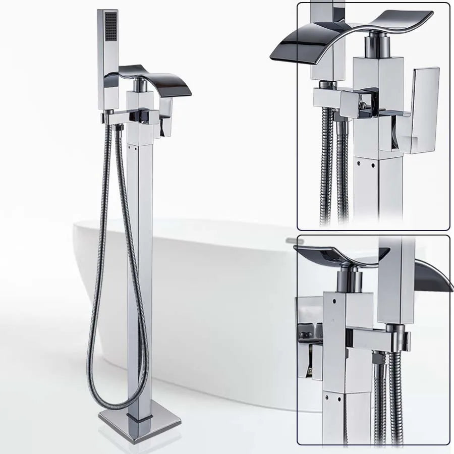 DecorBites™ Black Bronze Bathtub Mixer Faucet | Single Handle Waterfall Tub Fixture