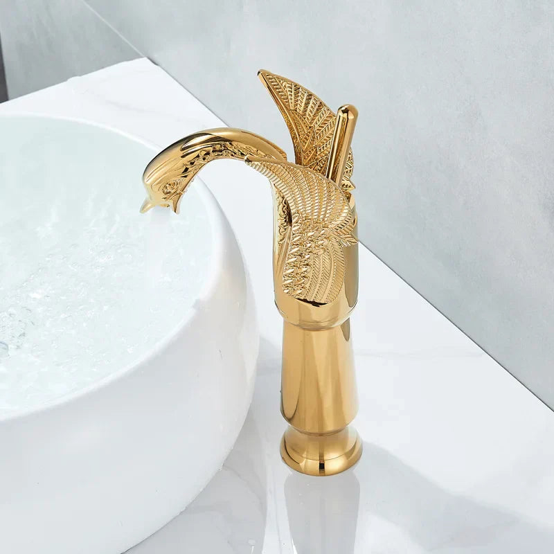 Gold Single Handle Faucet Deck Mount Design