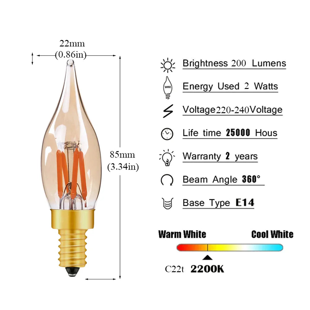 Gold Tint Candle Bulb