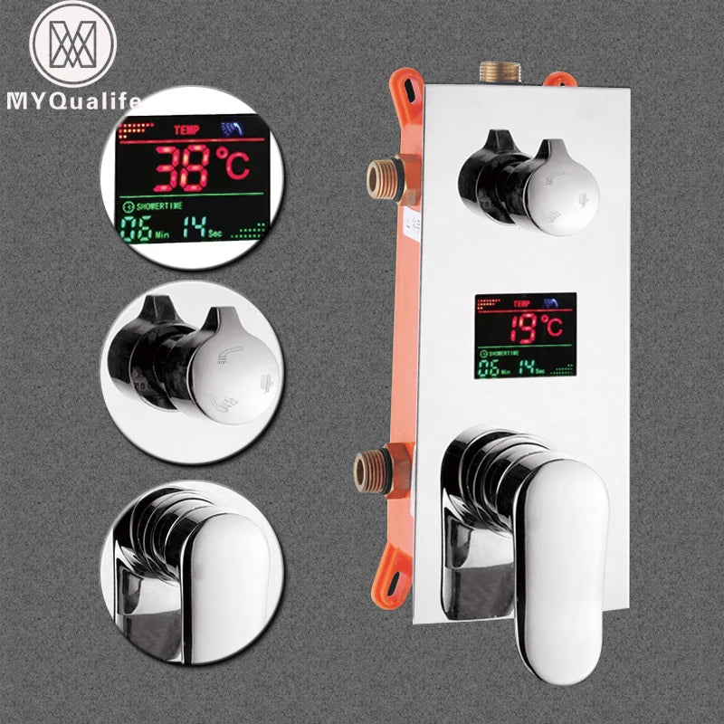 DecorBites™ Digital Shower Mixer with Intelligent Display Control - Chrome Finish