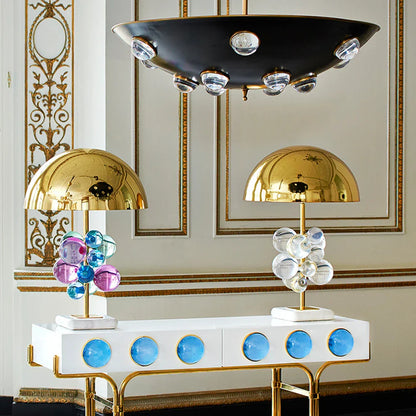 DecorBites™ Crystal Marble Bubble Table Lamp. LED Desk Lamp for Bedroom and Foyer.