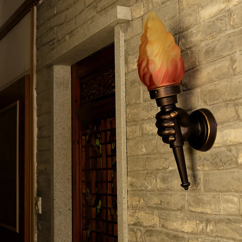 DecorBites™ Creative Torch Hand Wall Lamp Outdoor Light for Garden Porch Living Room
