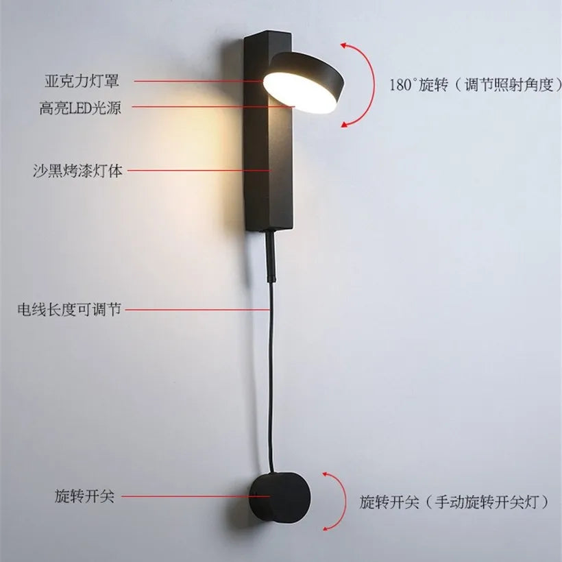 DecorBites™ Dimmable T Style Wall Light Sconce for Living Room and Bedroom