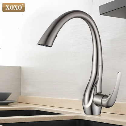 DecorBites™ Golden Kitchen Faucet Pull Out Single Handle Water Mixer Tap